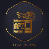 Api arany vonal prémium logó vagy ikon