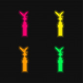 Angyal Függetlenség Mexikó négy színű izzó neon vektor ikon