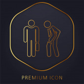 Rozzlobený zlatá čára prémie logo nebo ikona