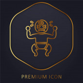 Baby Pláč zlaté čáry prémie logo nebo ikona