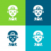 Boy Flat négy szín minimális ikon készlet