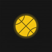Basketball yellow glowing neon icon