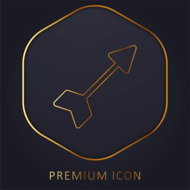 Ok altın çizgi premium logosu veya simgesi