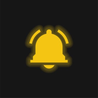 Alarm sarı parlayan neon simgesi