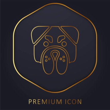 Kızgın Bulldog Suratlı Altın Çizgili logo veya simge