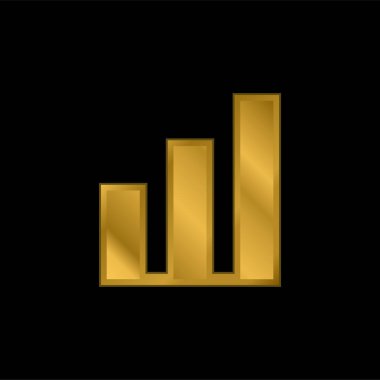 Çubuk Grafik altın kaplama metalik simge veya logo vektörü