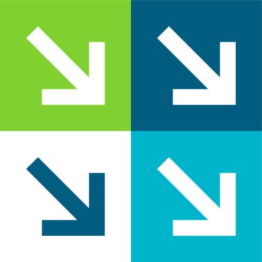 Oklar Düz 4 renk en küçük simge kümesi