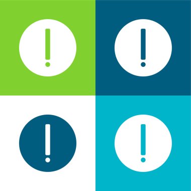 Düz dört renk simgesi setinin dikkatine