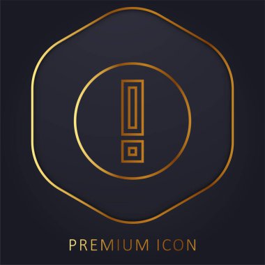 Altın çizgi premium logosu veya simgesinin dikkatine