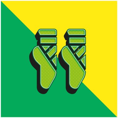 Bale Yeşil ve Sarı Modern 3D vektör simgesi logosu