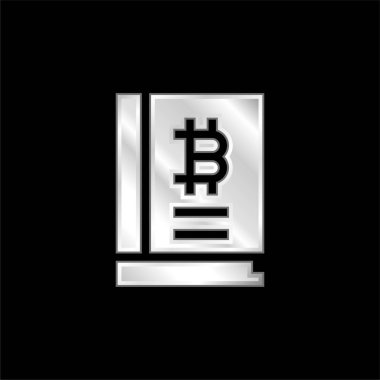 Bitcoin gümüş kaplama metalik simge