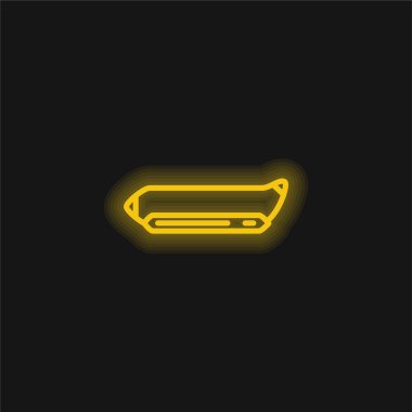 Muz teknesi sarı parlak neon ikonu