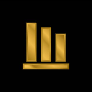 Çubuk Grafik altın kaplama metalik simge veya logo vektörü