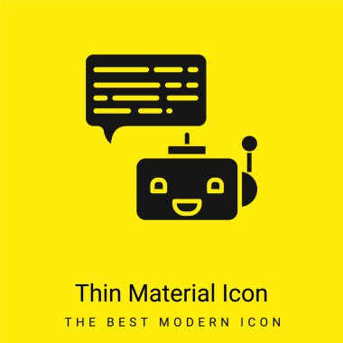 Bot minimal bright yellow material icon clipart