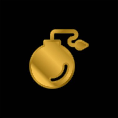 Bomba altın kaplama metalik simge veya logo vektörü