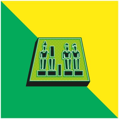 Abu Simbel Green ve sarı 3D vektör simgesi logosu