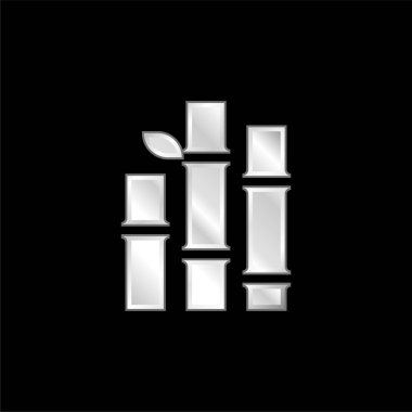 Bambu gümüş kaplama metalik simge