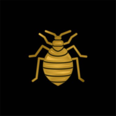 Bed Bug altın kaplama metalik simge veya logo vektörü
