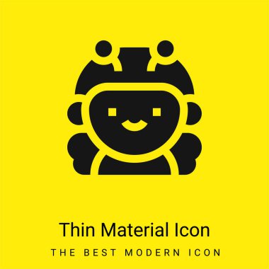 Bee minimal bright yellow material icon clipart