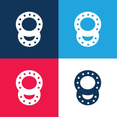 Bebek Takırtıları Mavi ve Kırmızı Minimum Renk Simgesi