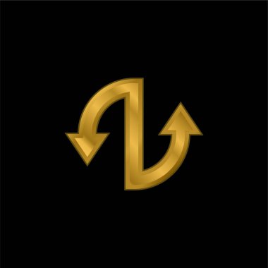 Altın kaplama metalik simge veya logo vektörü