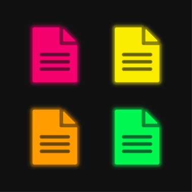 Parlayan dört renk neon vektör simgesini arşivle