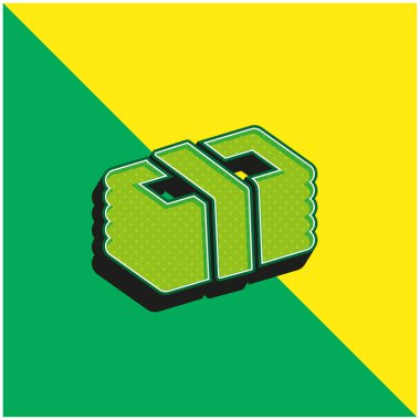 Para Yeşil ve Sarı Modern 3D vektör simgesi logosu