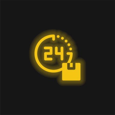 24 Saat Teslimat Sarı Parlak Neon simgesi