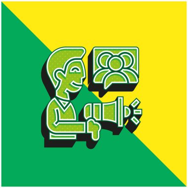 Reklam Yeşil ve Sarı Modern 3D vektör simgesi logosu