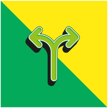 Alternatif yeşil ve sarı modern 3d vektör simgesi logosu