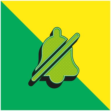 Alarm Yeşil ve Sarı Modern 3D vektör simgesi logosu