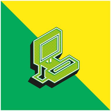 Atari Green ve sarı modern 3d vektör simgesi logosu