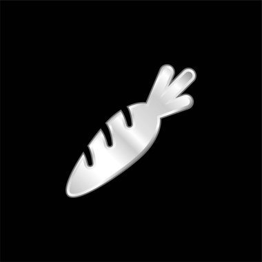 Büyük Havuç gümüş kaplama metalik ikon