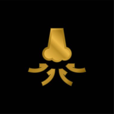 Altın kaplama metalik simge veya logo vektörü soluyun