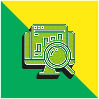 Analiz Yeşil ve Sarı 3D modern vektör simgesi logosu