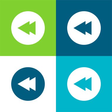 Geri Düz 4 renk en küçük simge kümesi