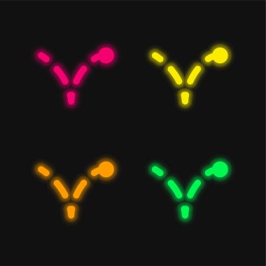 Zıplayan dört renkli neon vektör simgesi