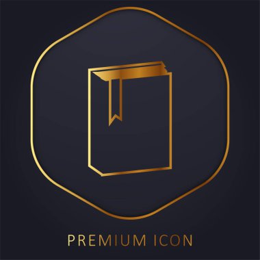 İşaretli altın çizgi prim logosu veya simgesi olan kitap