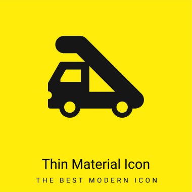 Airport Truck minimal bright yellow material icon clipart