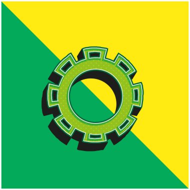 Ödül Tekerleği Yeşil ve sarı 3D modern vektör logosu