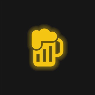 Beer yellow glowing neon icon clipart