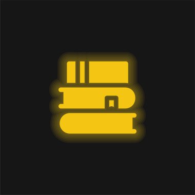 Kitaplar sarı parlak neon simgesi