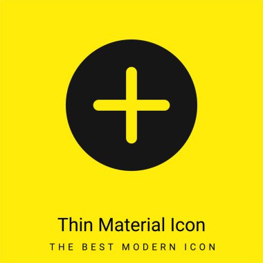 Add minimal bright yellow material icon clipart