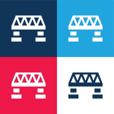 Köprü mavi ve kırmızı dört renk en küçük simge kümesi