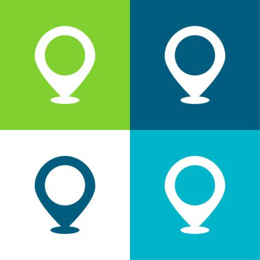 Büyük Harita Yer Tutucu Düz 4 renk en az simge kümesi