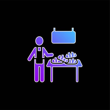 Bakery Vendor blue gradient vector icon clipart