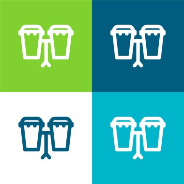 Bongos Flat four color minimal icon set clipart