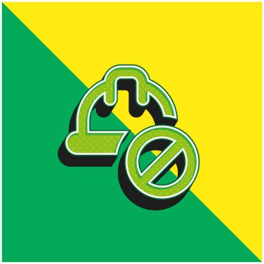Yasak Yeşil ve Sarı Modern 3D vektör simgesi logosu