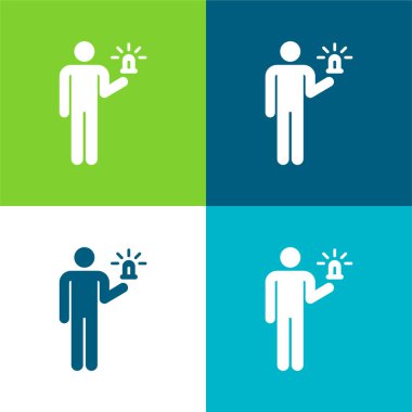 Alarm Düz 4 renk en küçük simge seti