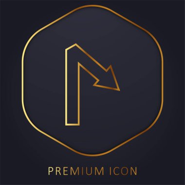 Düz Çizgi Sembolü Bir Açı Altın Çizgisi prim logosu veya simgesi ile